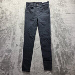 American Eagle Jegging Womens 6 Long Black Hi-Rise Super Stretch Skinny Pants